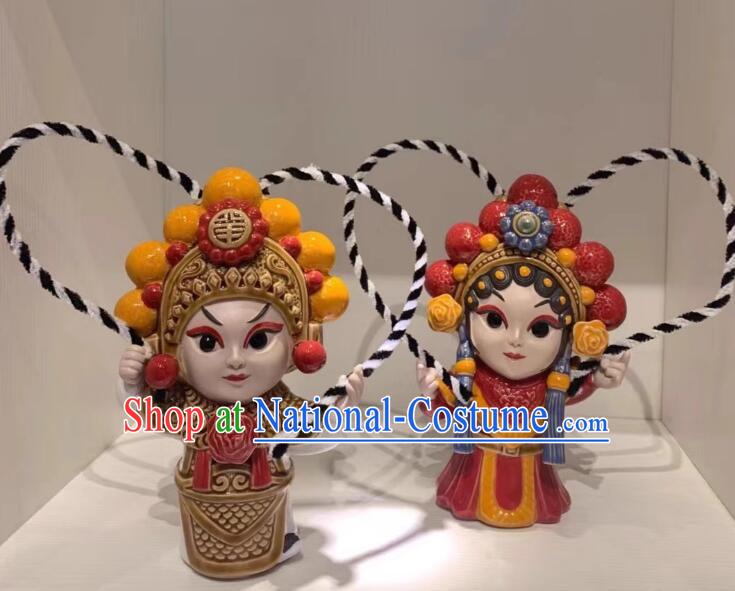 Chinese Shiwan Ceramics Statues Handmade Cantonese Opera General  Arts Collections