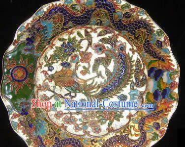 Chinese Classic Cloisonne Craft-Dragon Playing with Phoenix