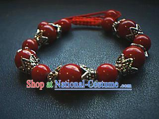 Red Coral Tibet Silver Bracelet