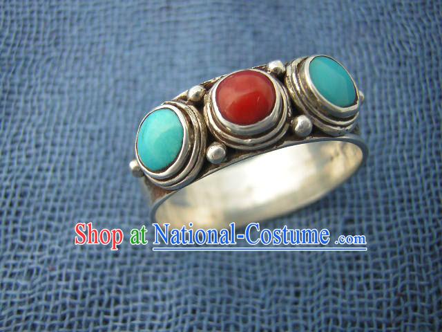 Tibet Three Colors Silver Ring