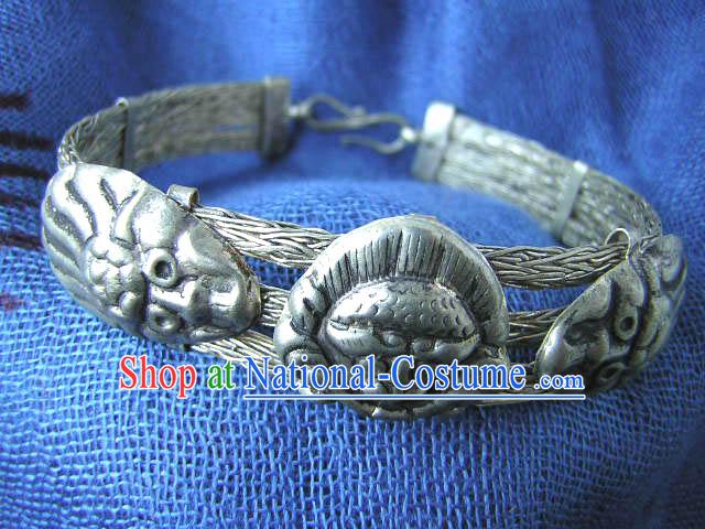 Tibet Silver Ancient Style Bracelet Cuff