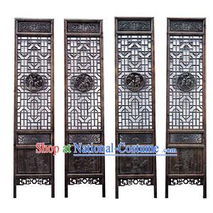 Noble Padauk Qing Dynasty Style Folding Screen