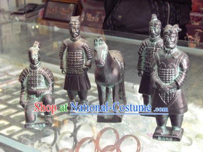 China Terra Cotta Warrior Pottery Set_5 Statues_