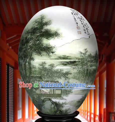 Chinese Wonders Hand Painted Colorful Egg-Bamboo Country