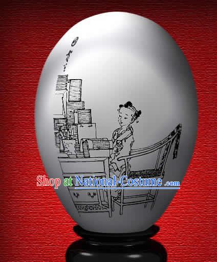 Chinese Wonder Hand Painted Colorful Egg-Jia Lan of The Dream of Red Chamber