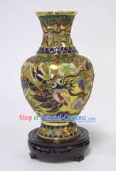 Dragon Playing Ball Cloisonne Vase