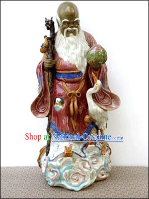 Hand Made Shi Wan Ceramics Statue-Bless Healthy