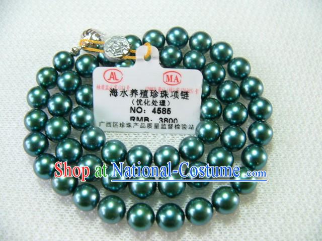 Nobel Peacock Green Fairy Fresh Water Pearls Necklace