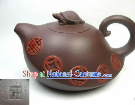 Chinese Classic Zisha Pottery Teapot-Ancient Coins