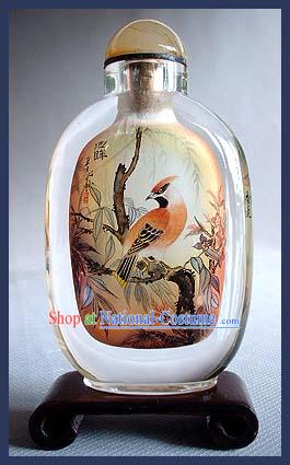 Snuff Bottles With Inside Painting Birds Series-Sunny Bird