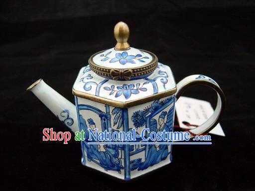 Chinese Classic Hand Painted Enamel Kettle-Back to Tang Dynasty