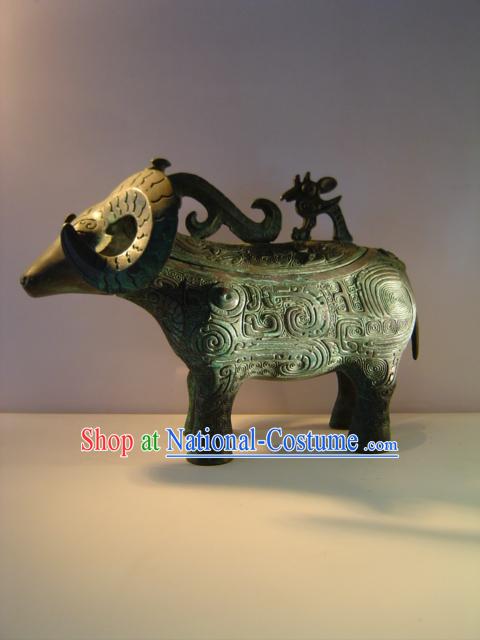 Chinese Classic Archaize Bronze Ware-Ancient Sheep Statue