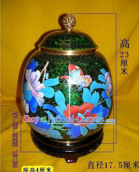 Chinese Stunning Palace Cloisonne Collectible Flowery Jar