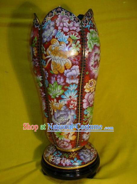 Chinese Stunning Flowery Design Cloisonne Vase