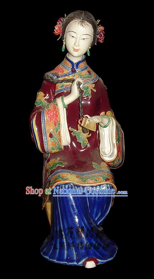 Chinese Stunning Colourful Porcelain Collectibles-Ancient Making Up Beauty