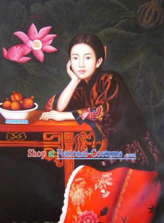 Chinese Oil Paintings - Ancient Maiden