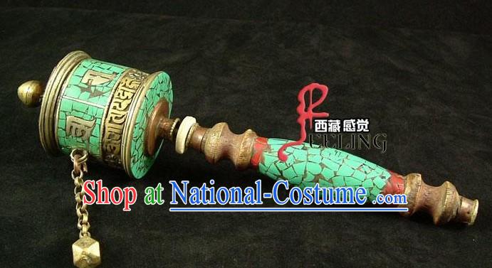 Tibetan Stunning Hand Made Kallaite Prayer Wheel