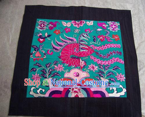 Chinese Stunning Miao Tribe Hand Embroidery Collectible-Peacock Flake