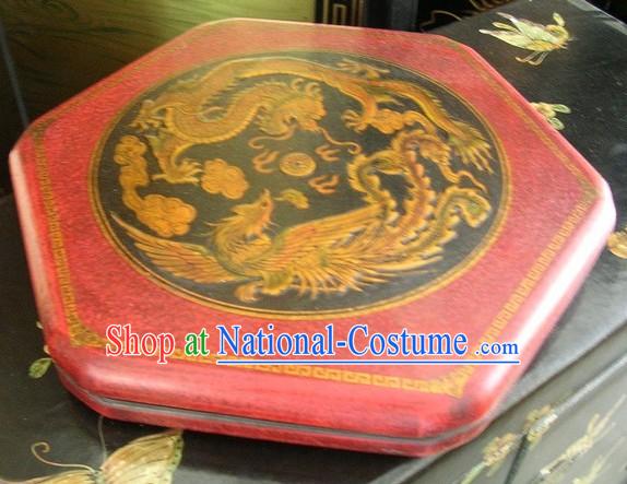 Unique Classical Dragon and Phoenix Chinese Checkers Wooden Set