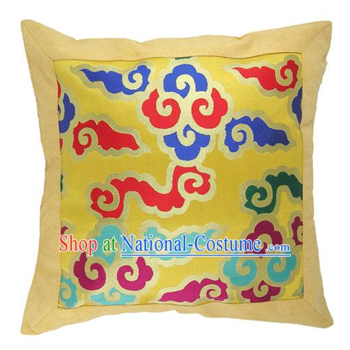 Chinese Traditional Handmade Seven Colors Lucky Cloud Cushion Cover