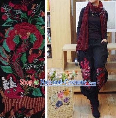 Supreme Chinese Traditional Warm Kylin Cotton and Flax Trousers for Women