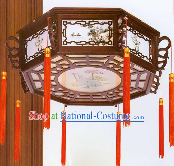 Hand Painted Carved Palace Flower Lantern