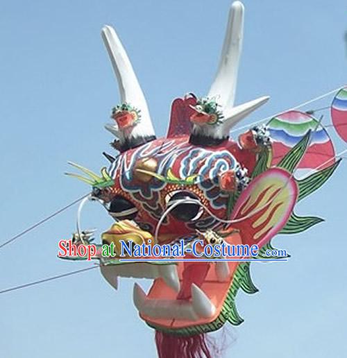 1969 Inches Super Large Chinese Hand Made and Painted Kite - 9 Dragons