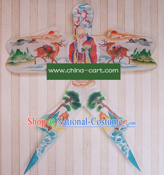 Chinese Classical Hand Painted and Made Swallow Kite - God of Longevity