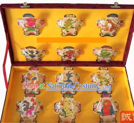 Chinese Traditional Weifang Hand Painted and Made 12 Kites Set - Chinese Zodiac _Sheng Xiao_