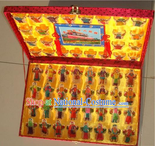 Chinese Traditional Weifang Hand Painted and Made 56 Kites Set - 56 Minorities