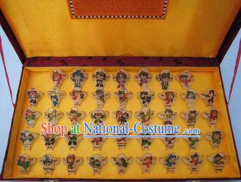 Chinese Classical Hand Painted and Made 43 Kites Set - Fu Wa of Beijing Olympics