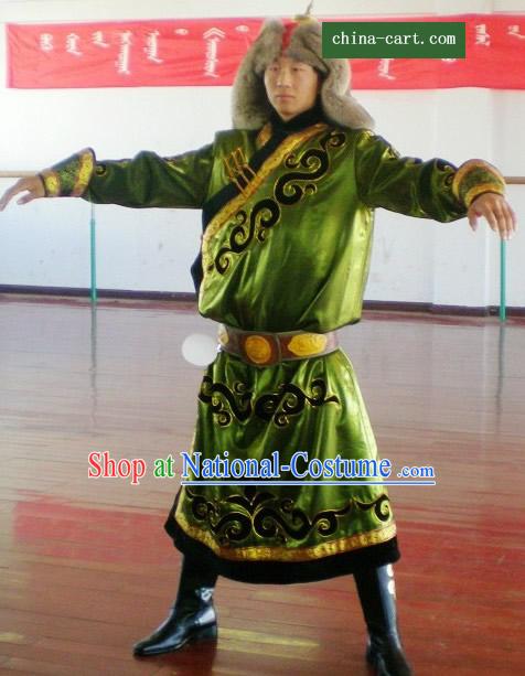 Mongolian Classic Prince Warrior Costumes and Hat