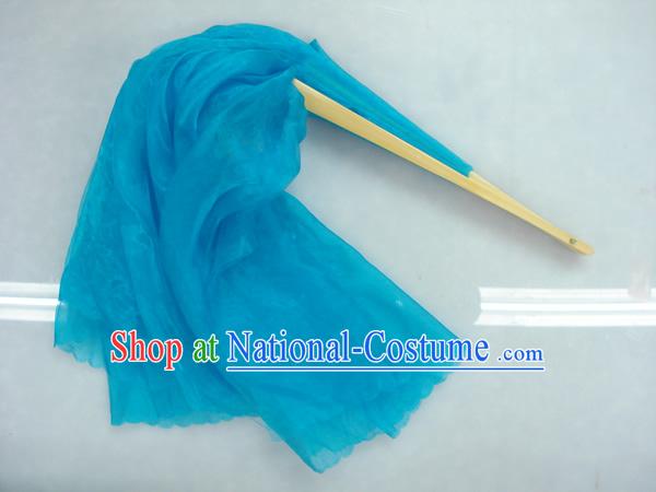 Chinese Traditional Light Blue Silk Dance Fan