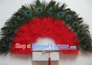 Peacock Feather Dance Fan