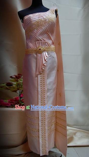 Traditional Asia Thai Court Dress Complete Set