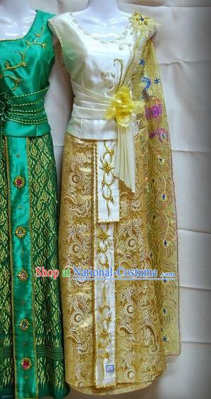 Traditional Asia Thai Court Dress Complete Set