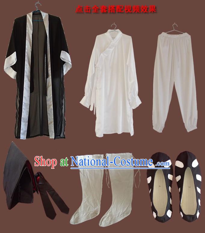 Chinese Taoist Robe Hat Socks Shoes Pants Complete Set