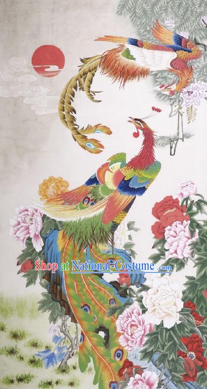 Traditional Chinese Phoenix Paintings _ Phoenix Peony Painting