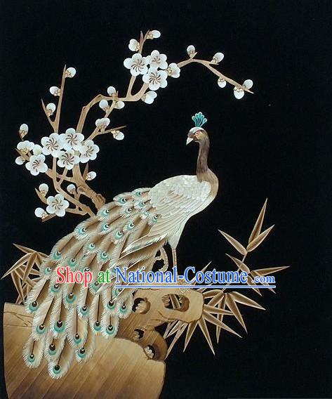 Chinese Handmade Wheat Painting - Peacock Queen