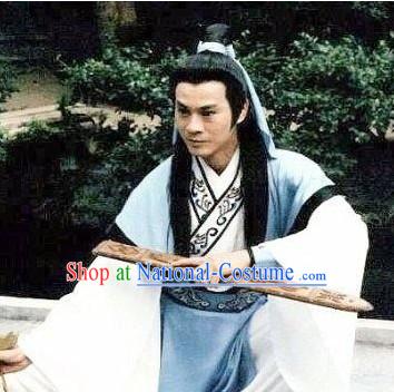 Chinese Ancient Swordsman Long Wig Set