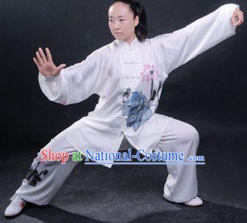 Professional Martial Arts Original Lotus Painting Silk Uniform Complete Set