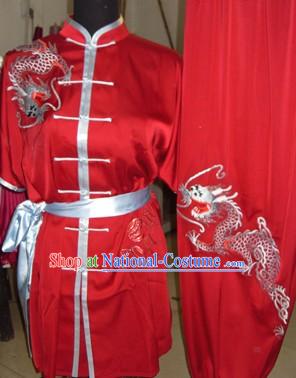 Chinese Embroidered Dragon Wushu Competition Suit