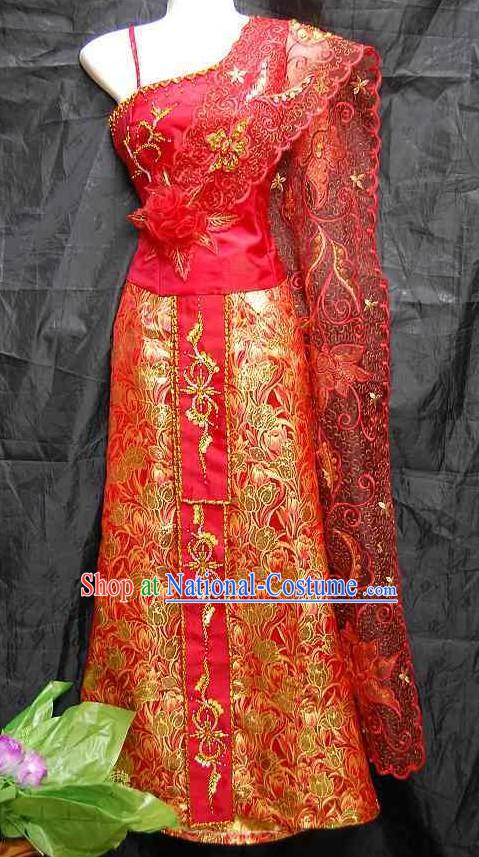 Traditional Thai Wedding Dress Complete Set