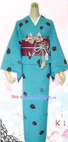 Japanese Kimono Dress Belt Geta and Socks Complete Set