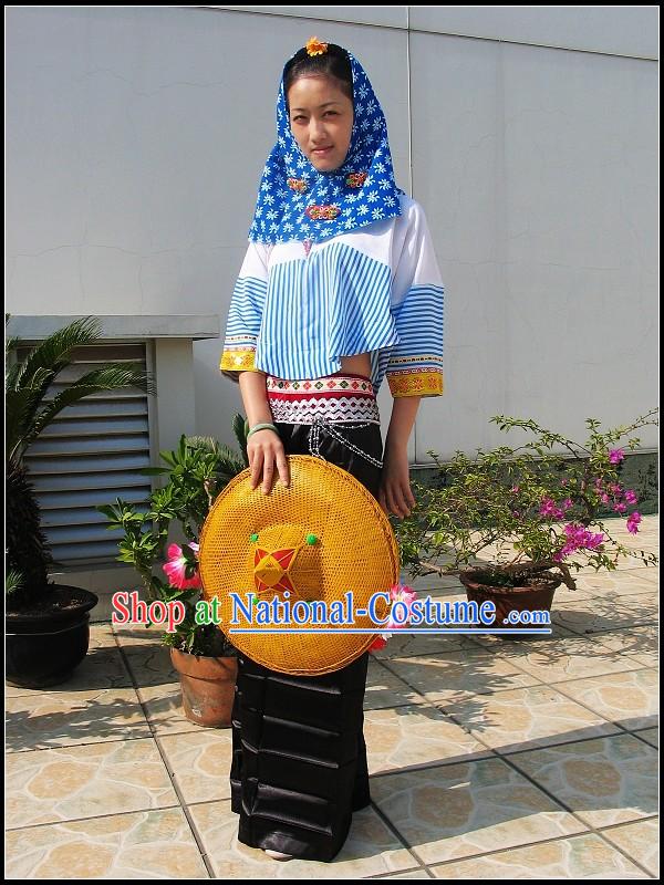 Chinese Huian Women Clothing and Hat Complete Set