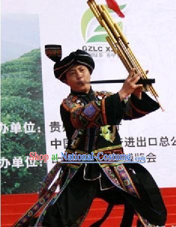 Chinese Traditional Miao Costume Complete Set for Men