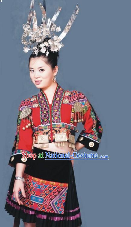 Chinese Tu Minority Clothes Complete Set