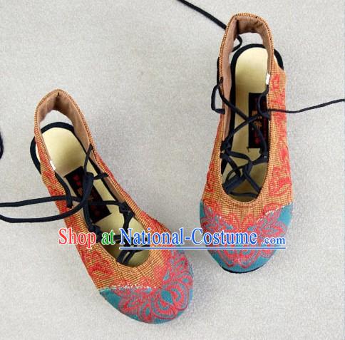 Chinese Embroidered Flower Summer Shoes