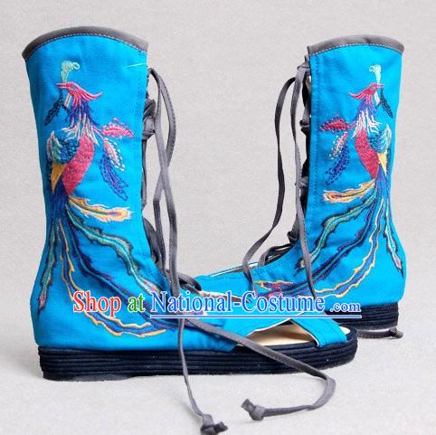 Chinese Embroidered Phoenix Summer Boots