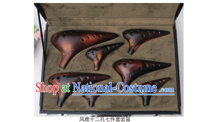 Chinese Musical Instrument Taodi Pottery Lute Set